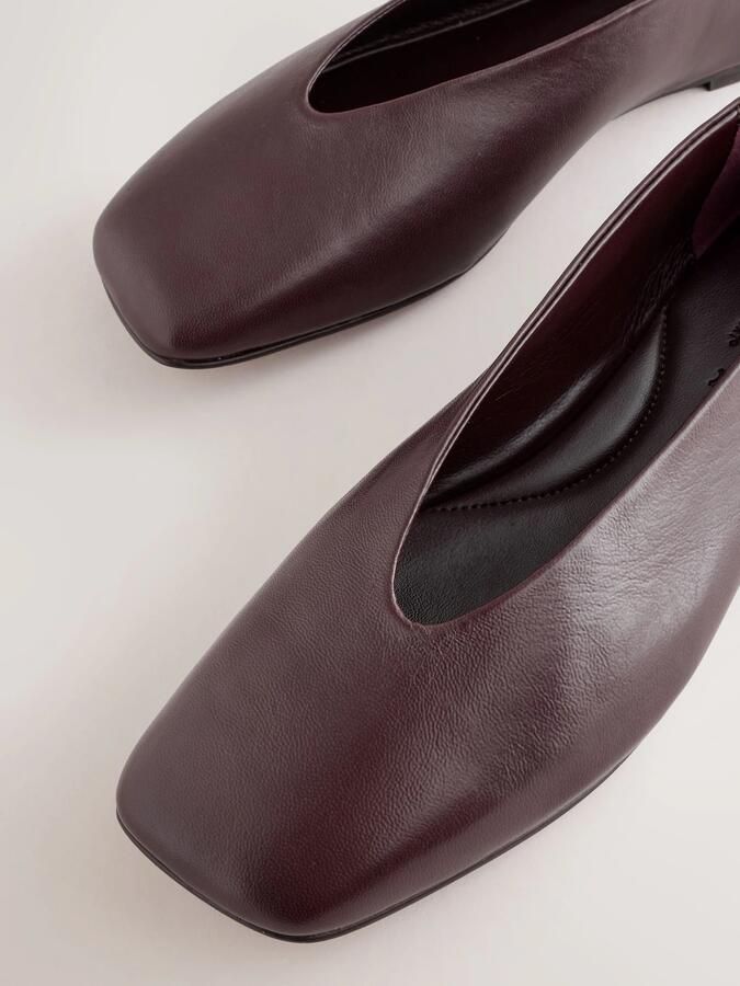 Next Dames Forever Comfort lasergesneden leren ballerina's met hoekige neus Rood - Foto 5