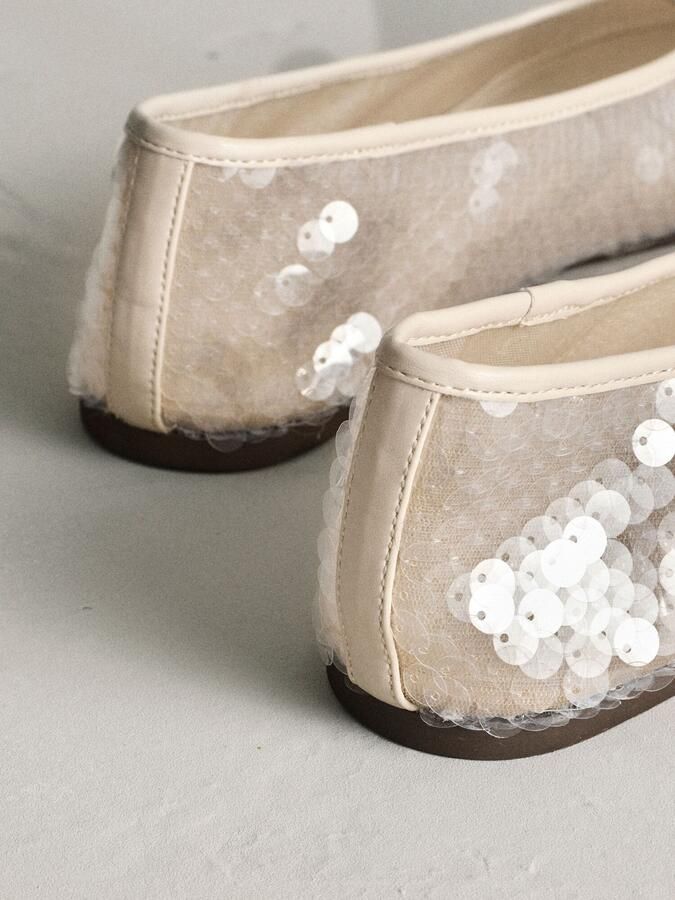 Next Dames Forever Comfort ballerina's met ronde neus en pailletten Wit - Foto 5
