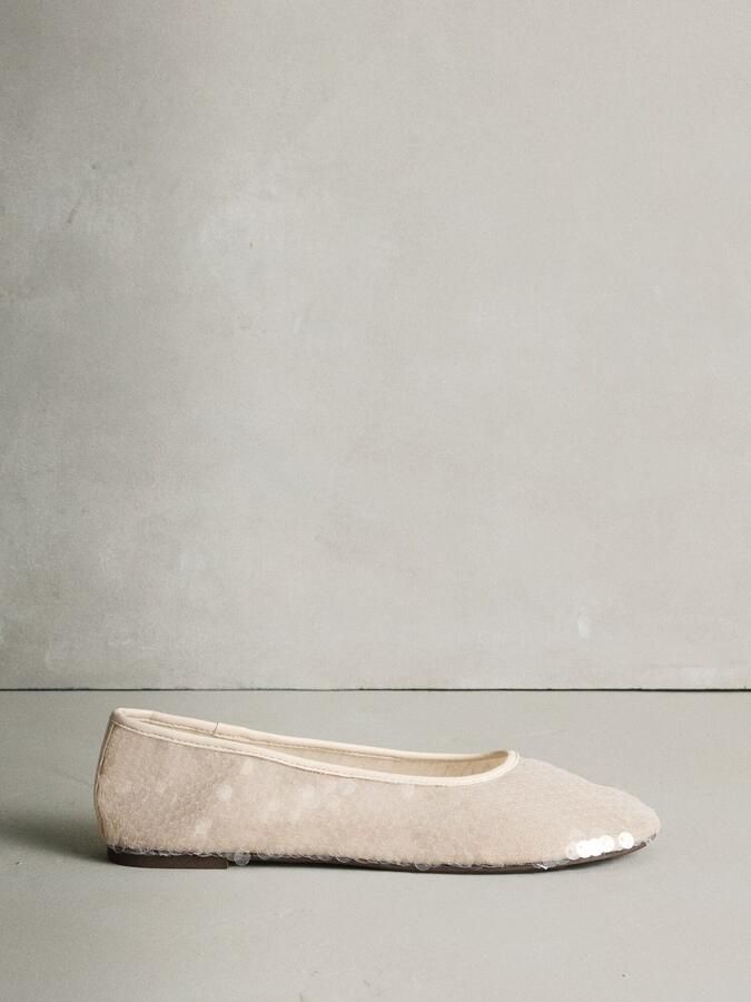 Next Dames Forever Comfort ballerina's met ronde neus en pailletten Wit - Foto 2