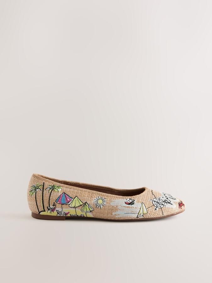 Next Ballerina 'Forever Comfort' crème lichtgroen zwart wit - Foto 4
