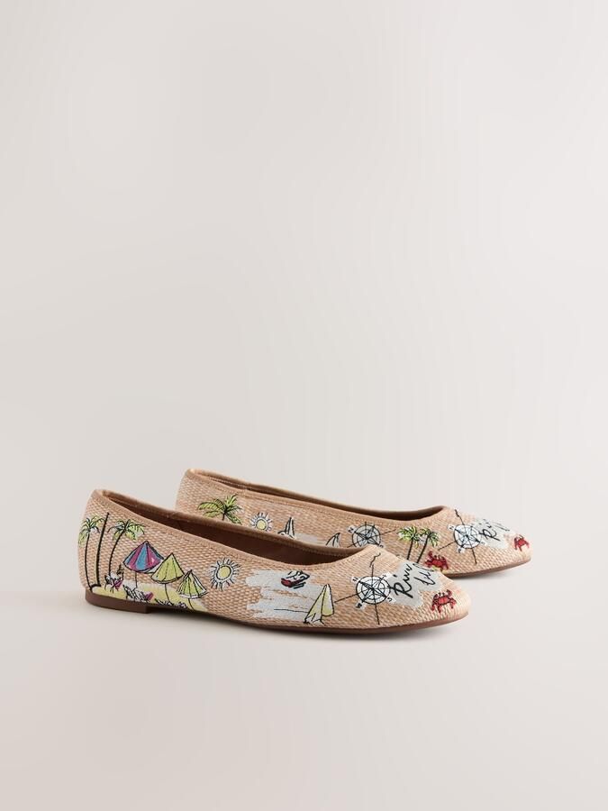 Next Ballerina 'Forever Comfort' crème lichtgroen zwart wit - Foto 5