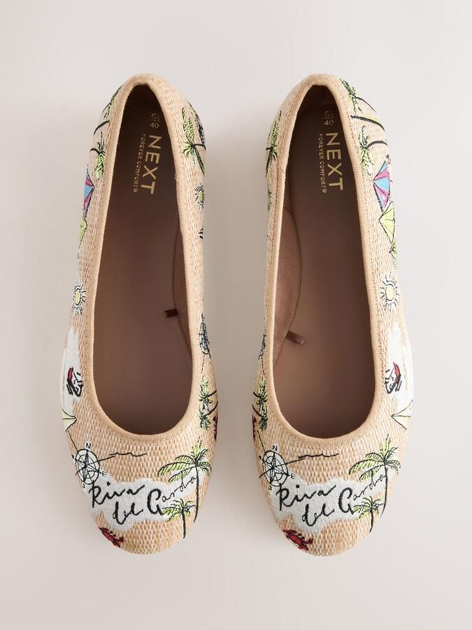 Next Ballerina 'Forever Comfort' crème lichtgroen zwart wit - Foto 6