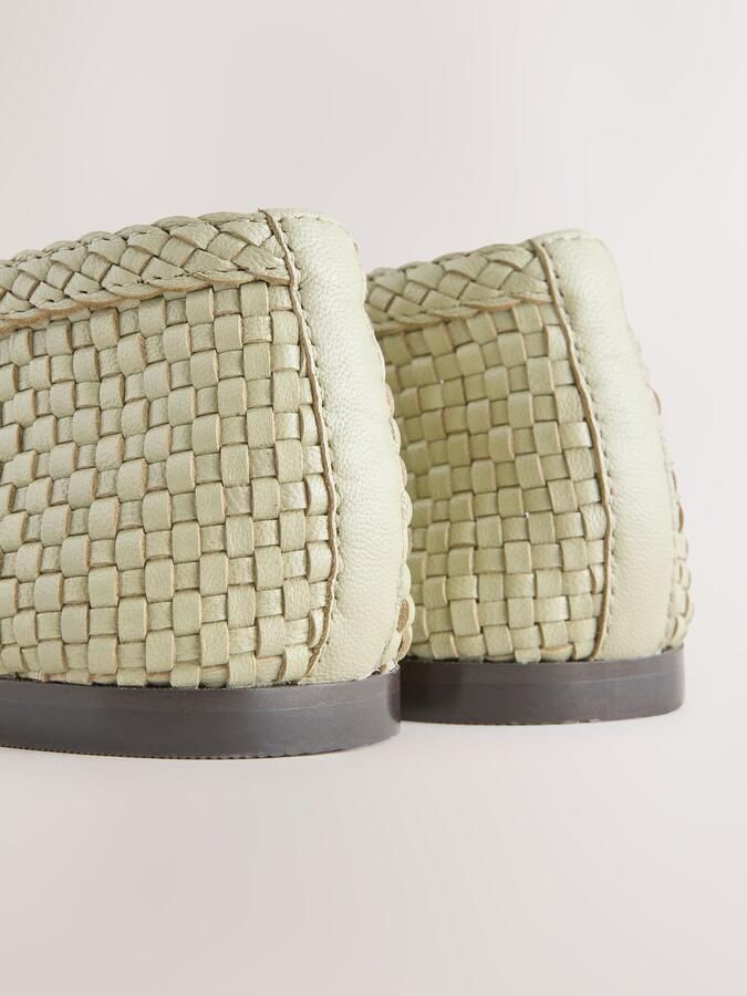 Next Dames Forever Comfort leren schoenen met geweven bovenkant Groen - Foto 5
