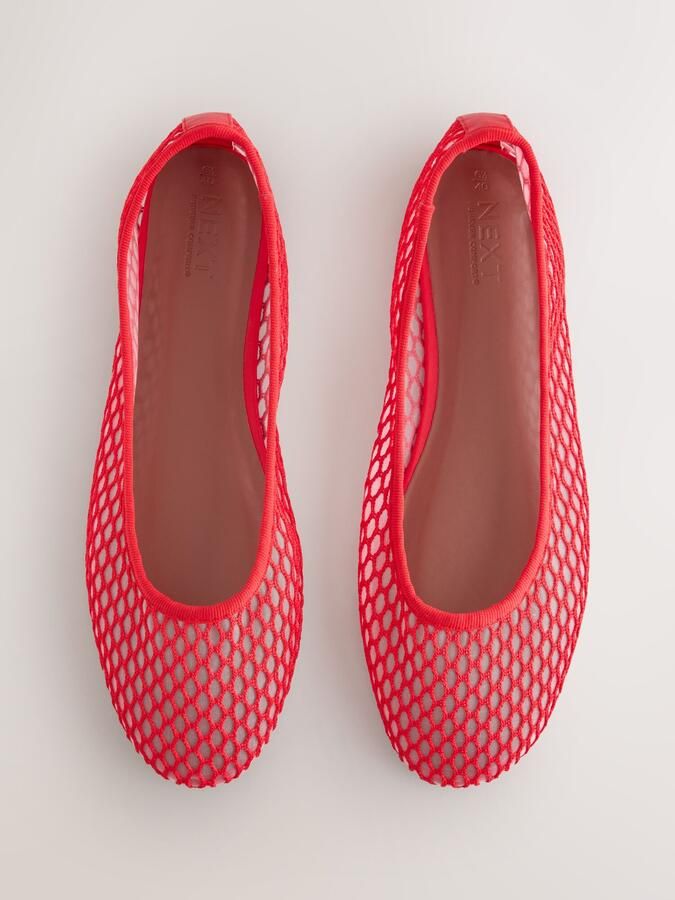 Next Dames Forever Comfort ballerina's met ronde neus en mesh Rood - Foto 2