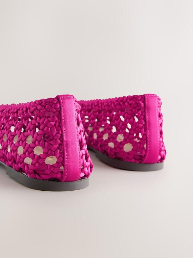 Next Dames Forever Comfort geweven ballerina's van satijn Roze - Foto 4
