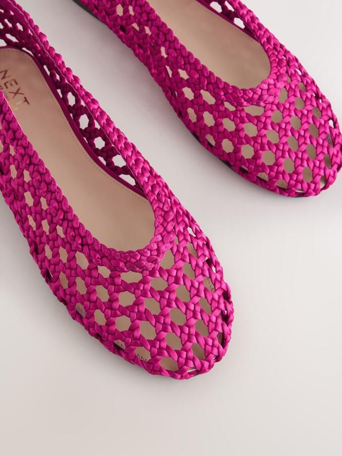Next Dames Forever Comfort geweven ballerina's van satijn Roze - Foto 6