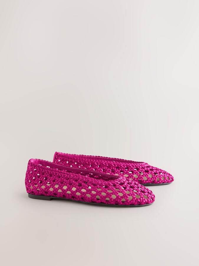 Next Dames Forever Comfort geweven ballerina's van satijn Roze - Foto 3