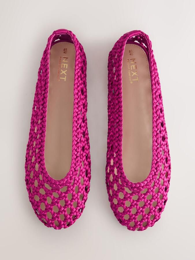 Next Dames Forever Comfort geweven ballerina's van satijn Roze - Foto 5