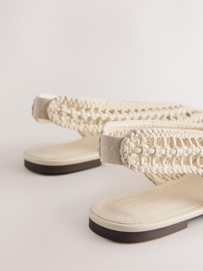 Next Dames Forever Comfort geweven lage schoenen met hielbandje en ronde neus Wit - Foto 3