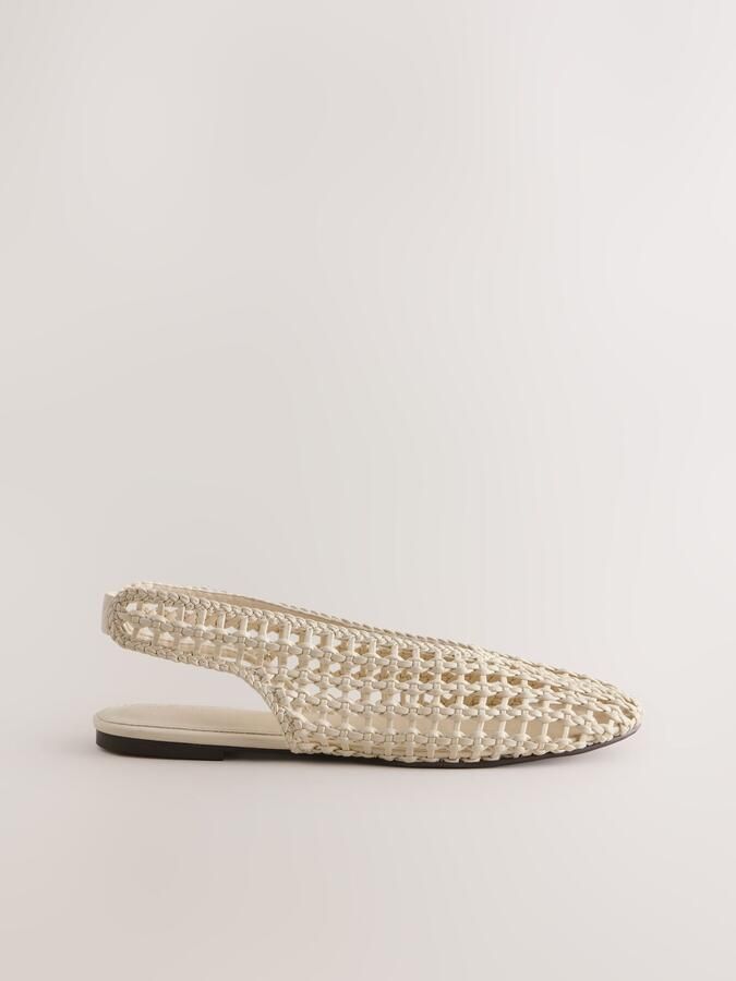 Next Dames Forever Comfort geweven lage schoenen met hielbandje en ronde neus Wit - Foto 2