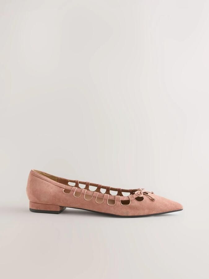Next Dames Forever Comfort leren schoenen met puntneus en uitsnijding Roze - Foto 2