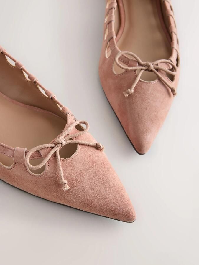 Next Dames Forever Comfort leren schoenen met puntneus en uitsnijding Roze - Foto 5