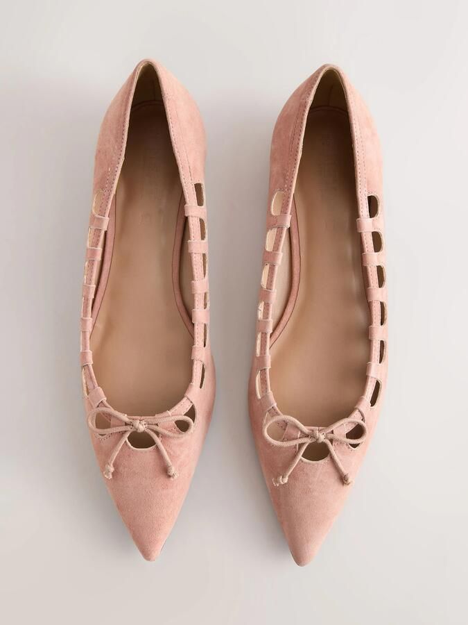 Next Dames Forever Comfort leren schoenen met puntneus en uitsnijding Roze - Foto 3