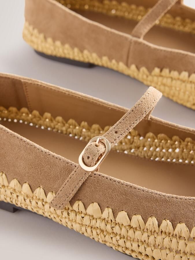 Next Dames Forever Comfort Mary Jane-schoenen van raffia Bruin - Foto 5