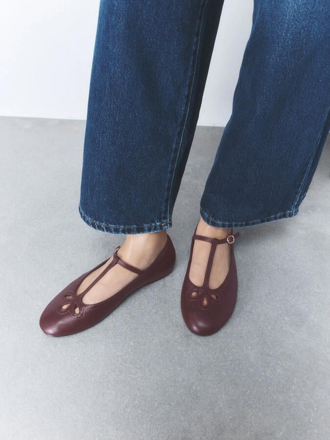 Next Dames Forever Comfort leren Mary Jane-schoenen Rood - Foto 5