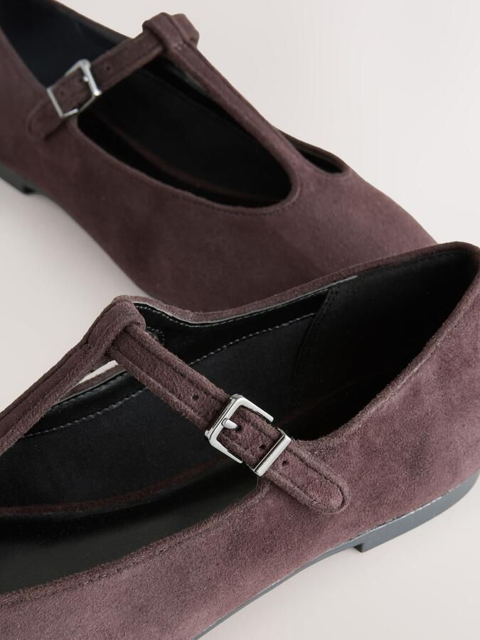 Next Ballerina met riempjes 'Forever Comfort' chocoladebruin - Foto 4