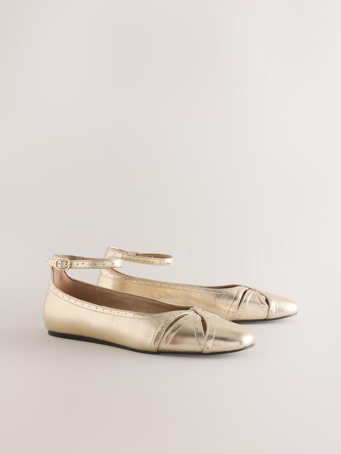 Next Ballerina met riempjes 'Forever Comfort' goud - Foto 5