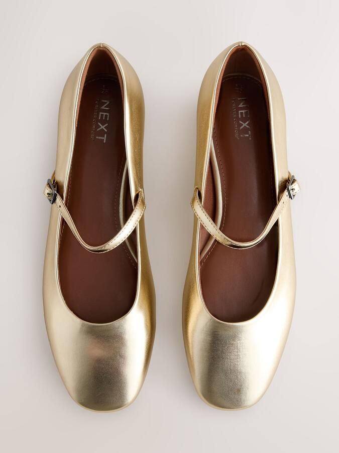 Next Dames Forever Comfort Mary Jane-schoenen met vierkante neus Goud - Foto 4