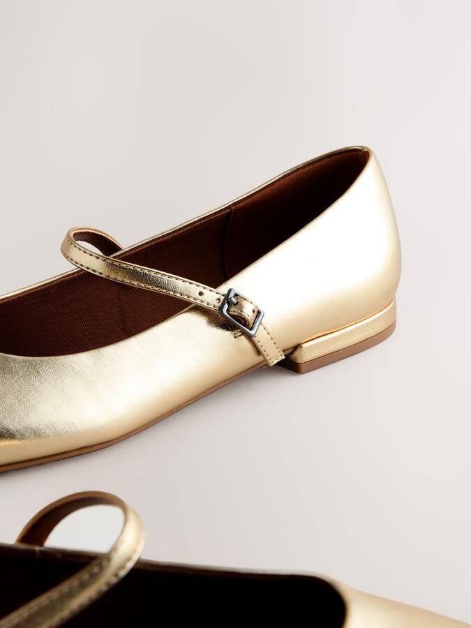 Next Dames Forever Comfort Mary Jane-schoenen met vierkante neus Goud - Foto 6