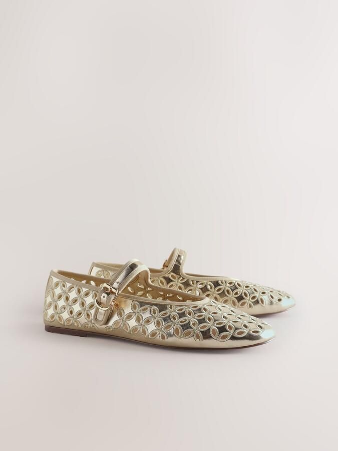 Next Ballerina met riempjes 'Forever Comfort' goud - Foto 4