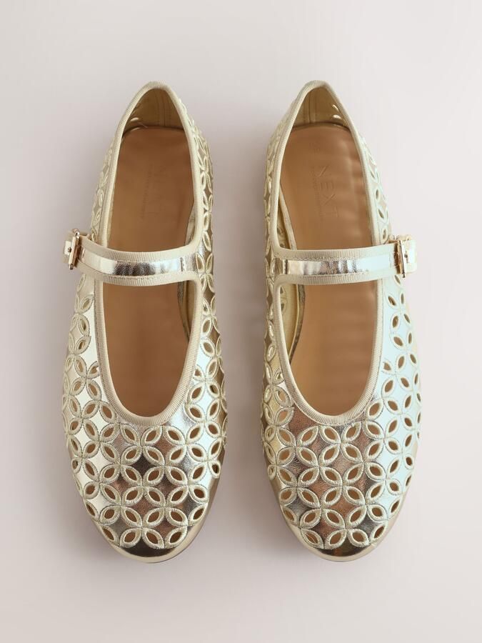 Next Ballerina met riempjes 'Forever Comfort' goud - Foto 5