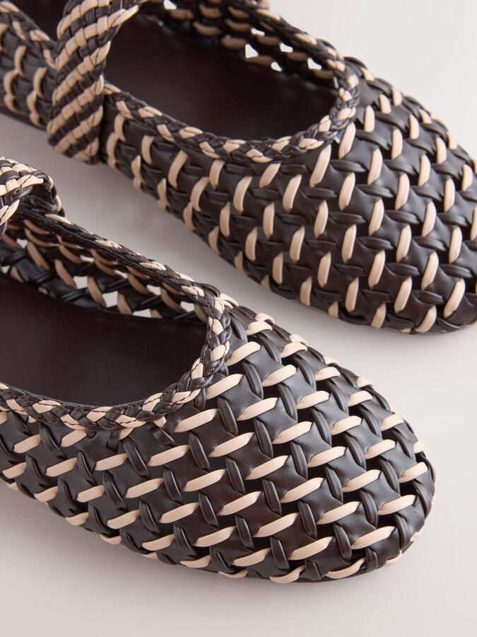 Next Ballerina met riempjes 'Forever Comfort' lichtbeige chocoladebruin - Foto 3