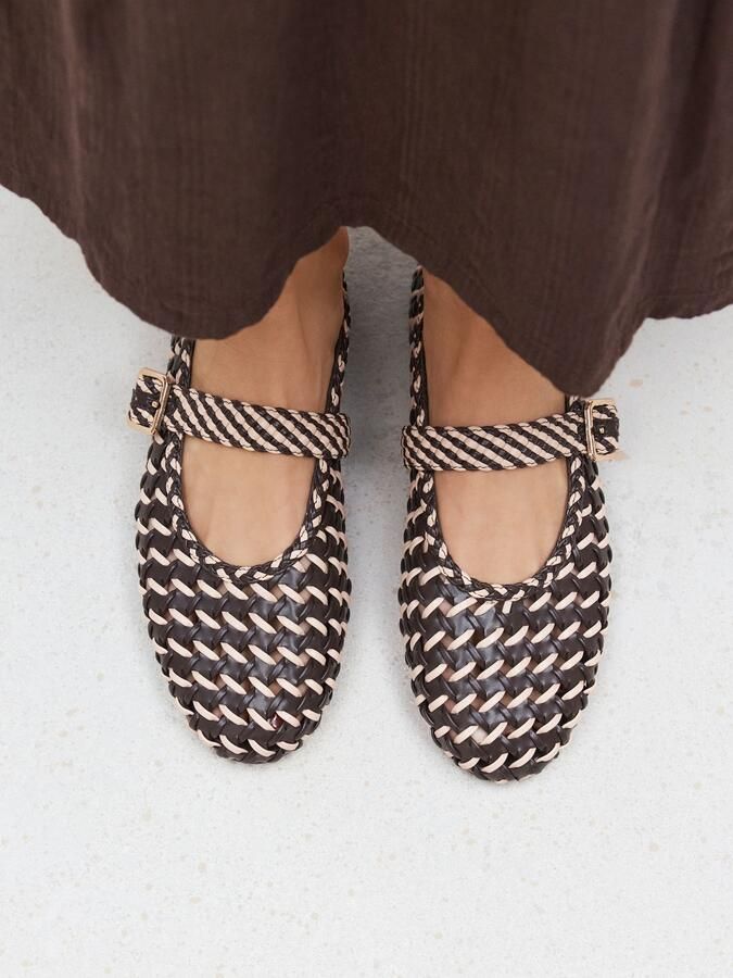 Next Ballerina met riempjes 'Forever Comfort' lichtbeige chocoladebruin - Foto 5