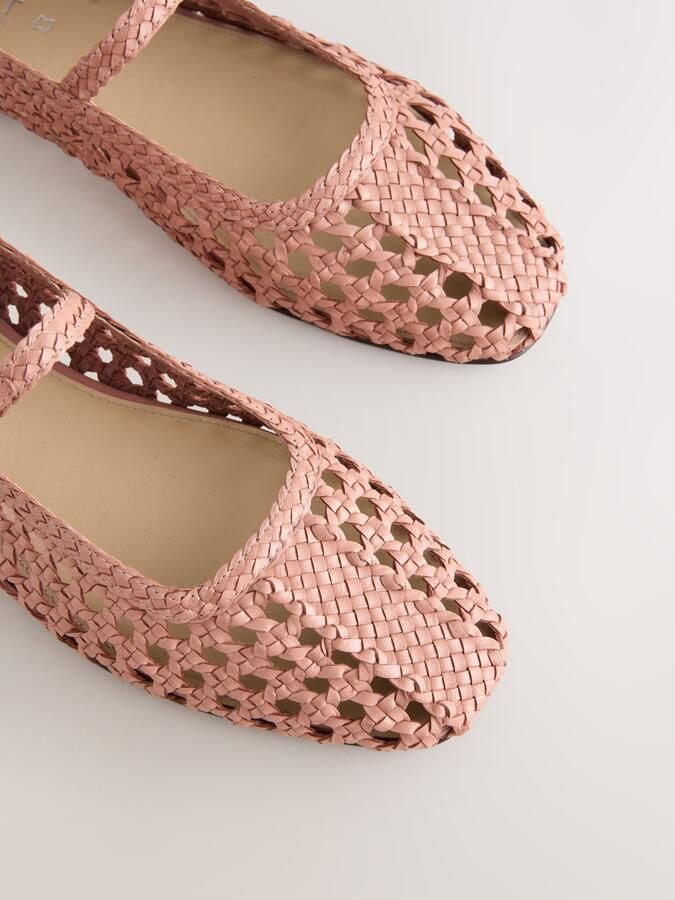 Next Dames Forever Comfort geweven Mary Jane-schoenen met vierkante neus Oranje - Foto 5