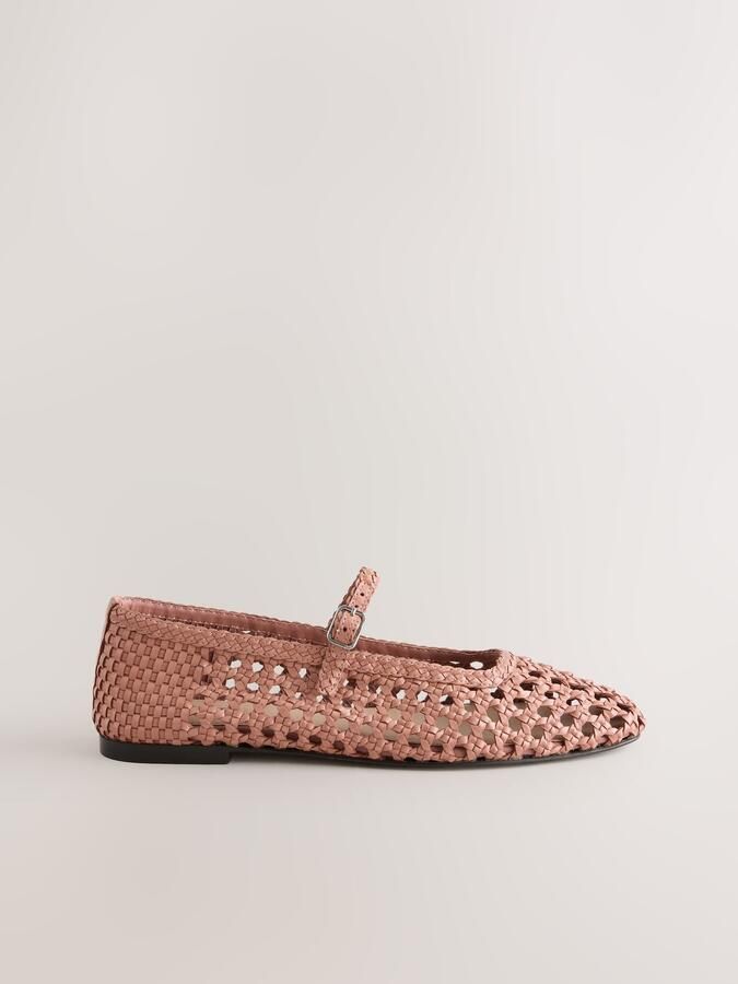 Next Dames Forever Comfort geweven Mary Jane-schoenen met vierkante neus Oranje - Foto 2