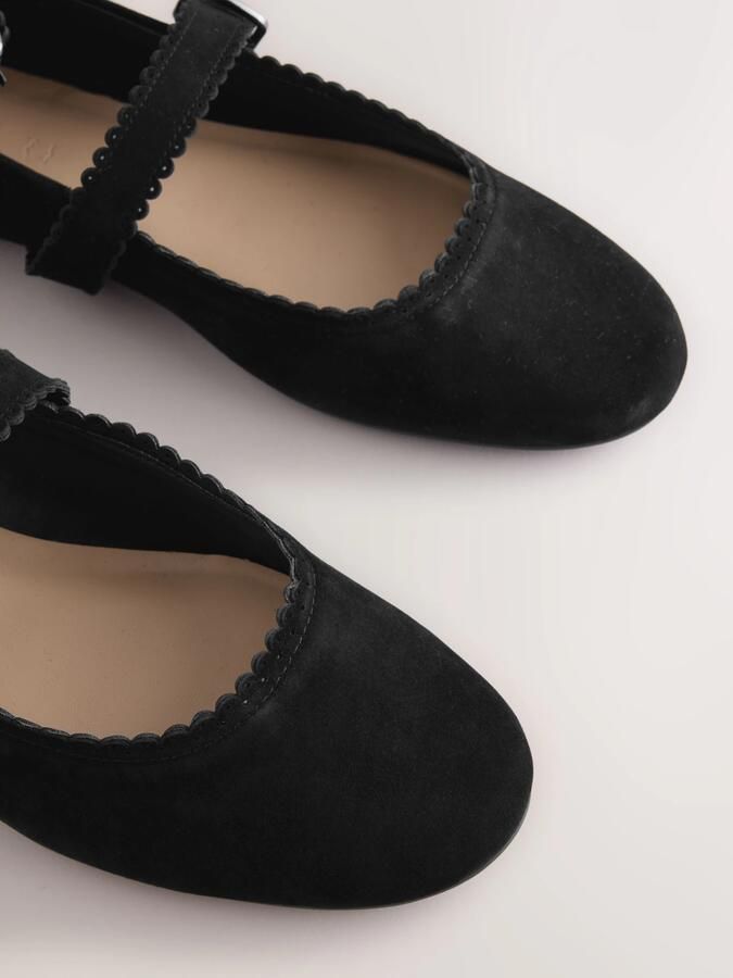 Next Dames Forever Comfort leren Mary Jane-schoenen met geschulpte rand Zwart - Foto 5