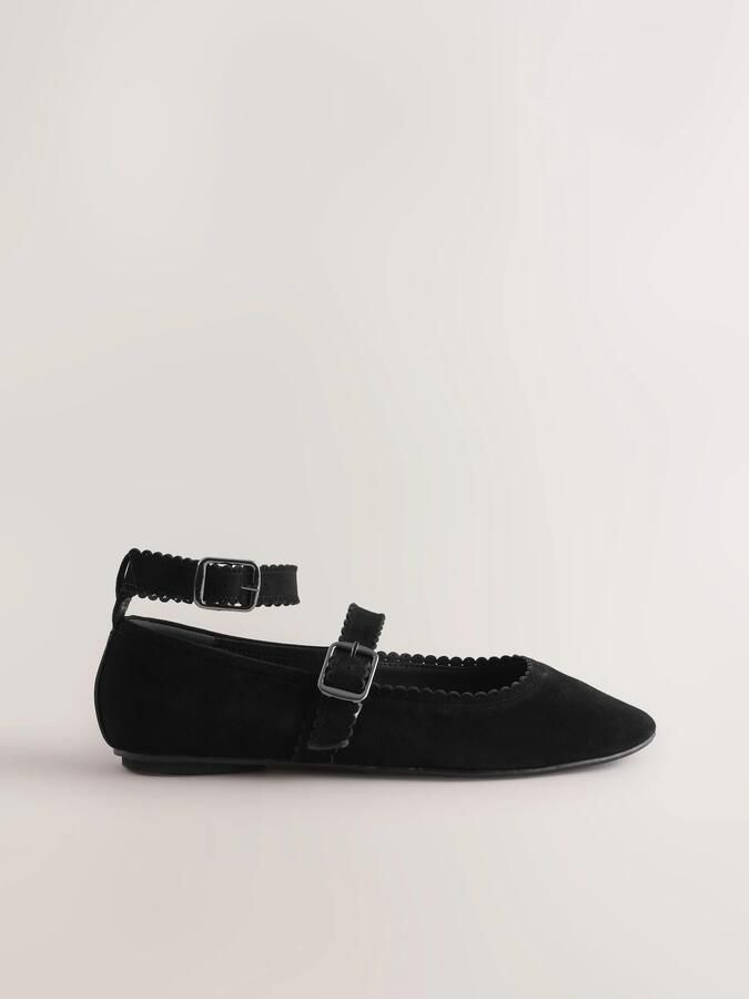 Next Dames Forever Comfort leren Mary Jane-schoenen met geschulpte rand Zwart - Foto 2