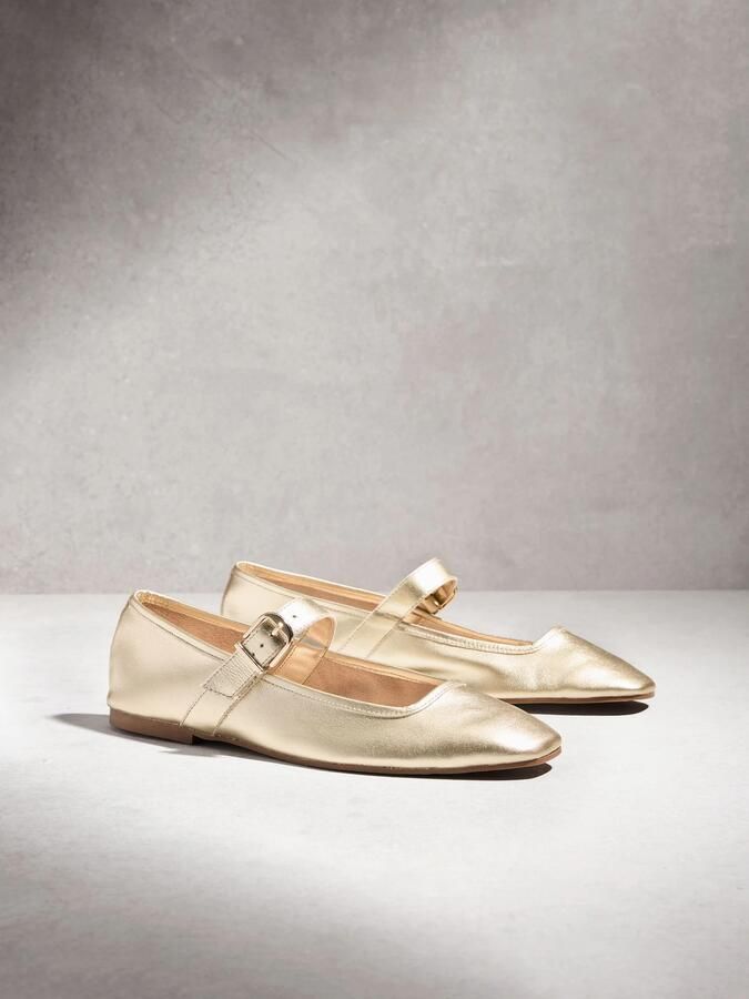 Next Dames N. Premium suède Mary Jane-schoenen Goud - Foto 3