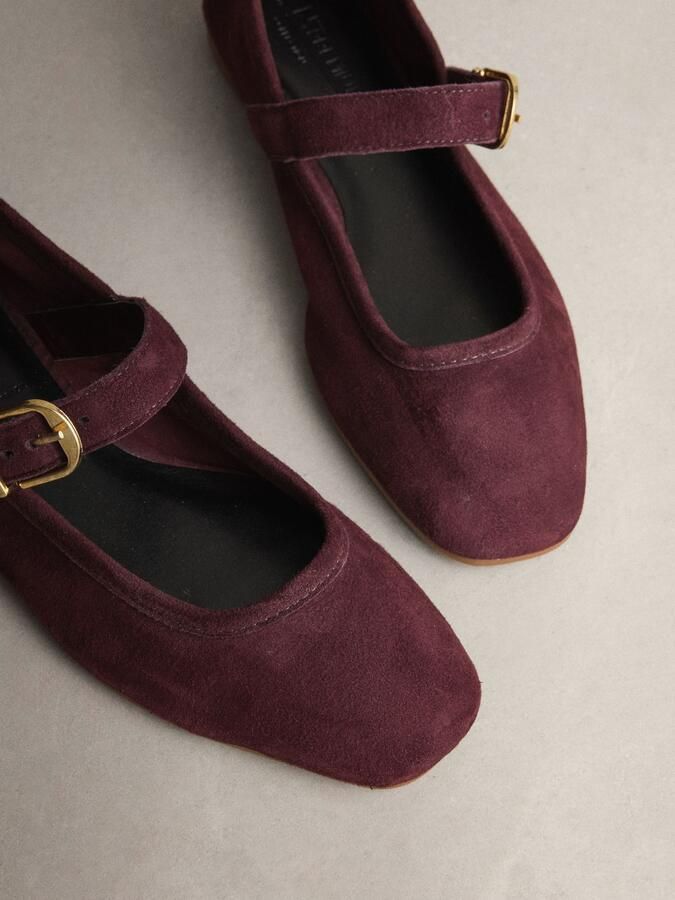 Next Dames N. Premium suède Mary Jane-schoenen Paars - Foto 5