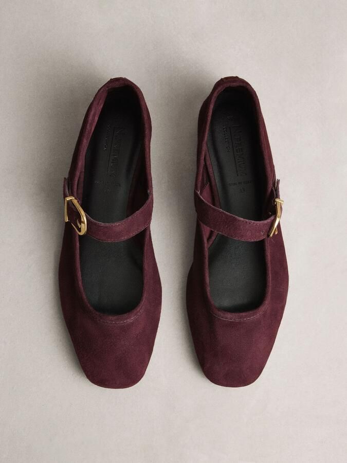 Next Dames N. Premium suède Mary Jane-schoenen Paars - Foto 4