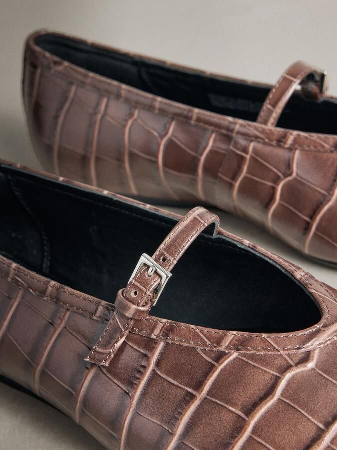 Next Ballerina met riempjes 'N. Premium' chocoladebruin - Foto 5