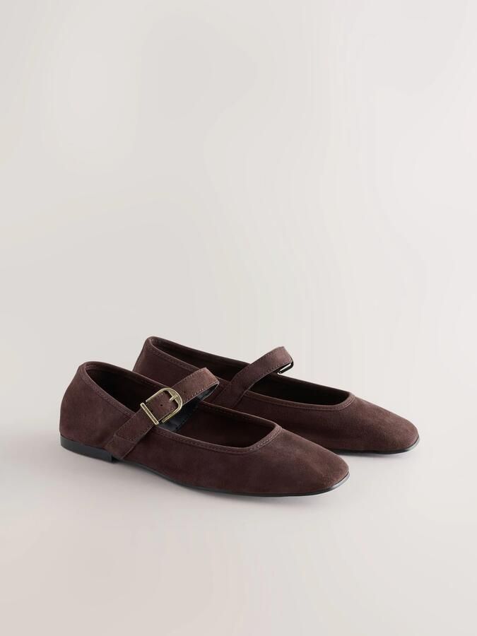 Next Ballerina met riempjes 'N. Premium' chocoladebruin - Foto 3