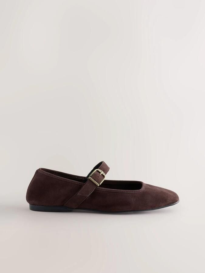 Next Ballerina met riempjes 'N. Premium' chocoladebruin - Foto 2