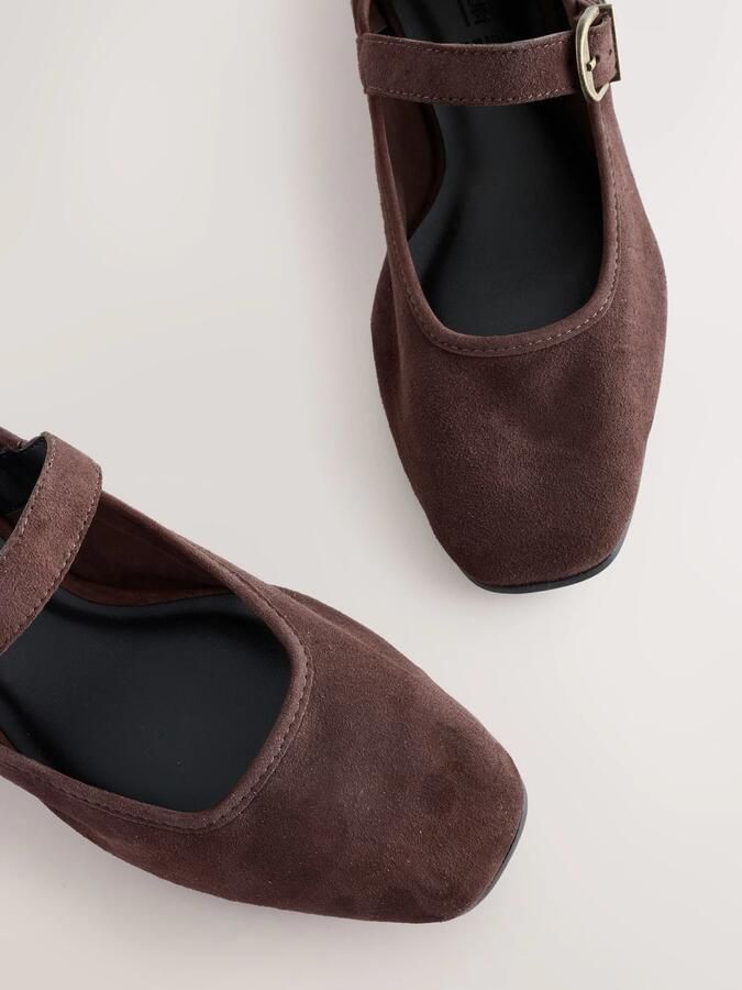 Next Ballerina met riempjes 'N. Premium' chocoladebruin - Foto 5