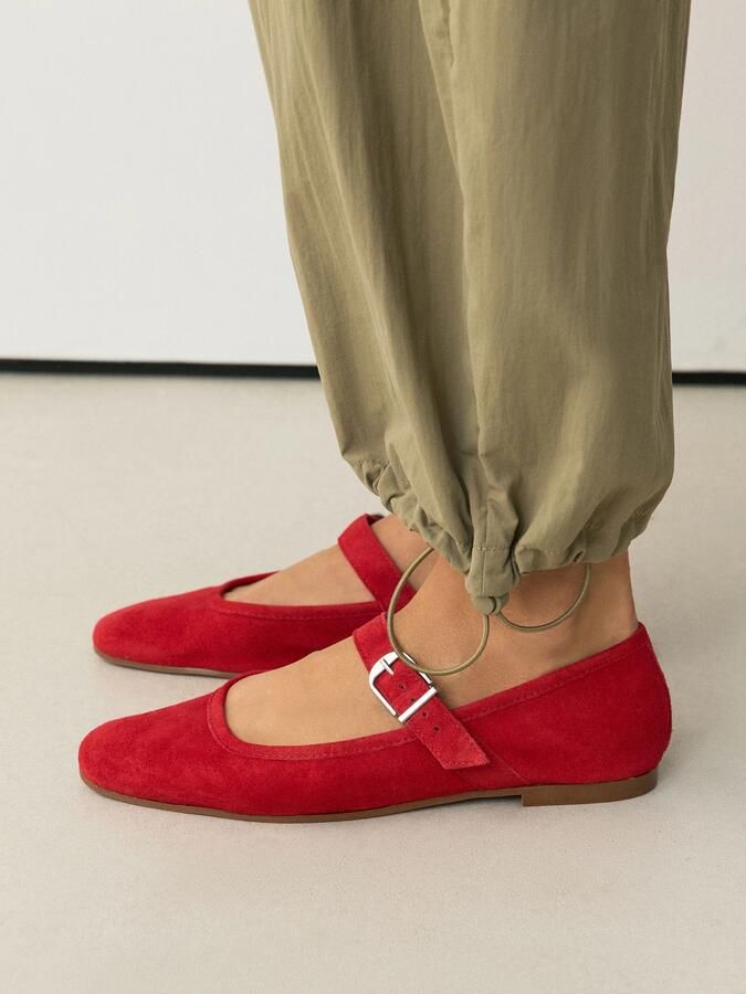 Next Dames N. Premium suède Mary Jane-schoenen Rood - Foto 3