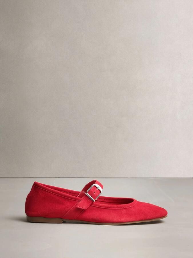 Next Dames N. Premium suède Mary Jane-schoenen Rood - Foto 2