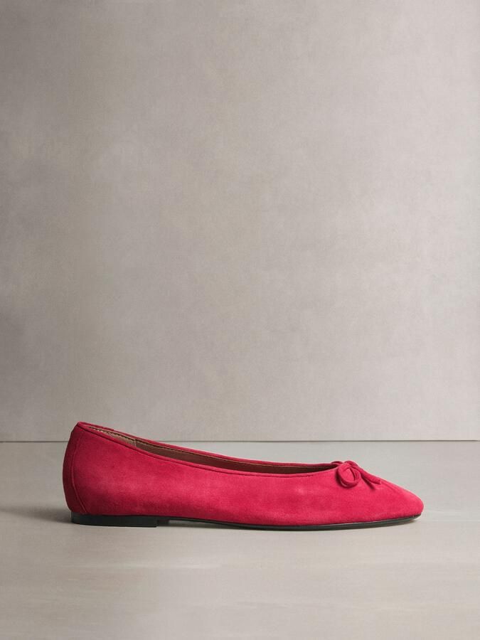 Next Dames N. Premium suède ballerina's met leren franjes Rood - Foto 2