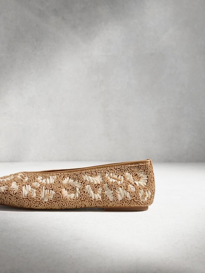 Next Dames N.Premium handgeborduurde ballerina's Huidkleur - Foto 4