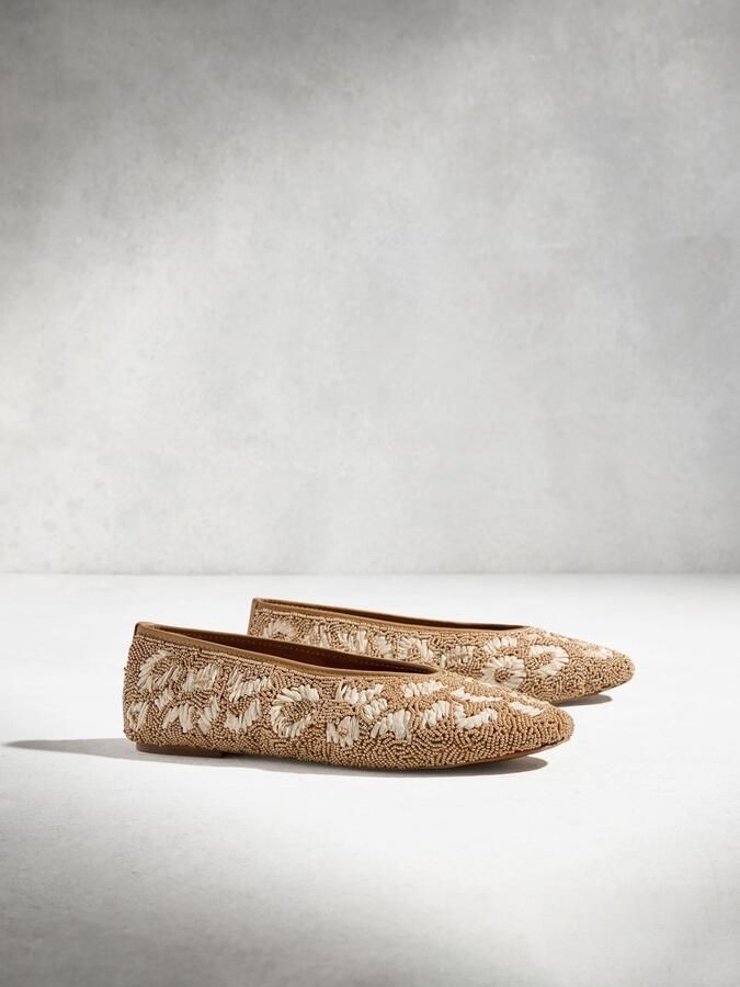 Next Dames N.Premium handgeborduurde ballerina's Huidkleur - Foto 3