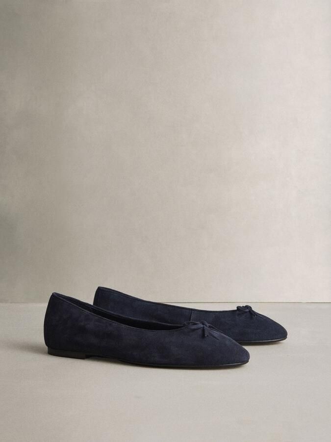 Next Dames N. Premium suède ballerina's met leren franjes Blauw - Foto 5