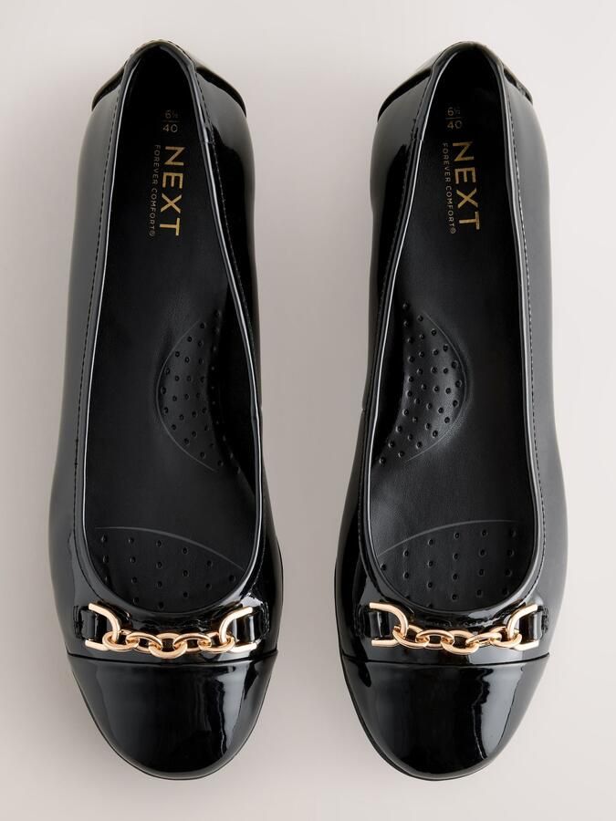 Next Dames Forever Comfort ballerina's met metalen ketting Zwart - Foto 3