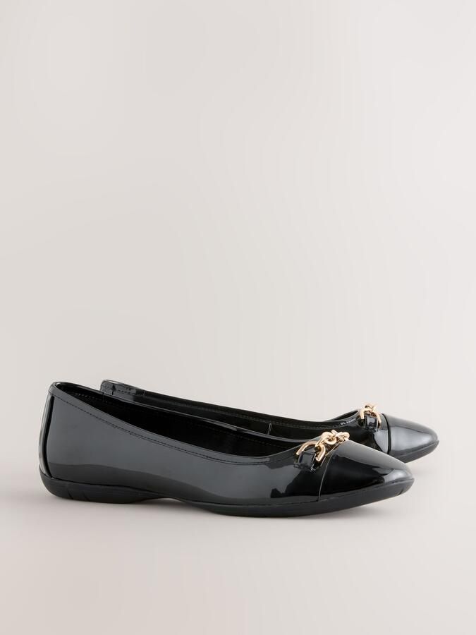 Next Dames Forever Comfort ballerina's met metalen ketting Zwart - Foto 2
