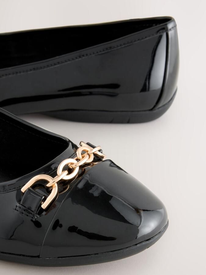 Next Dames Forever Comfort ballerina's met metalen ketting Zwart - Foto 5