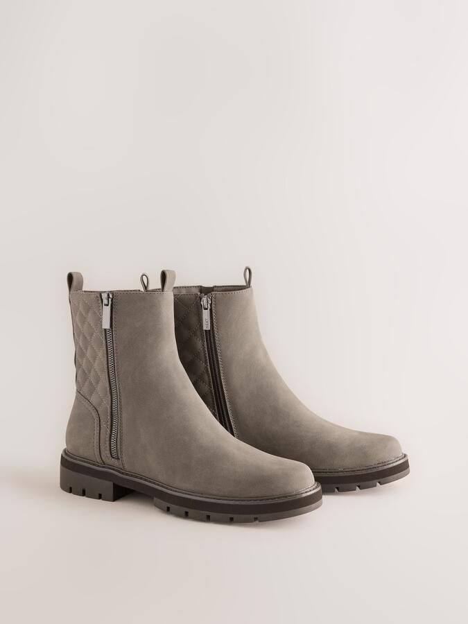 Next Dames Forever Comfort zwarte casual Chelsea-laarzen met rits Grijs - Foto 4