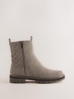 Next Dames Forever Comfort zwarte casual Chelsea-laarzen met rits Grijs