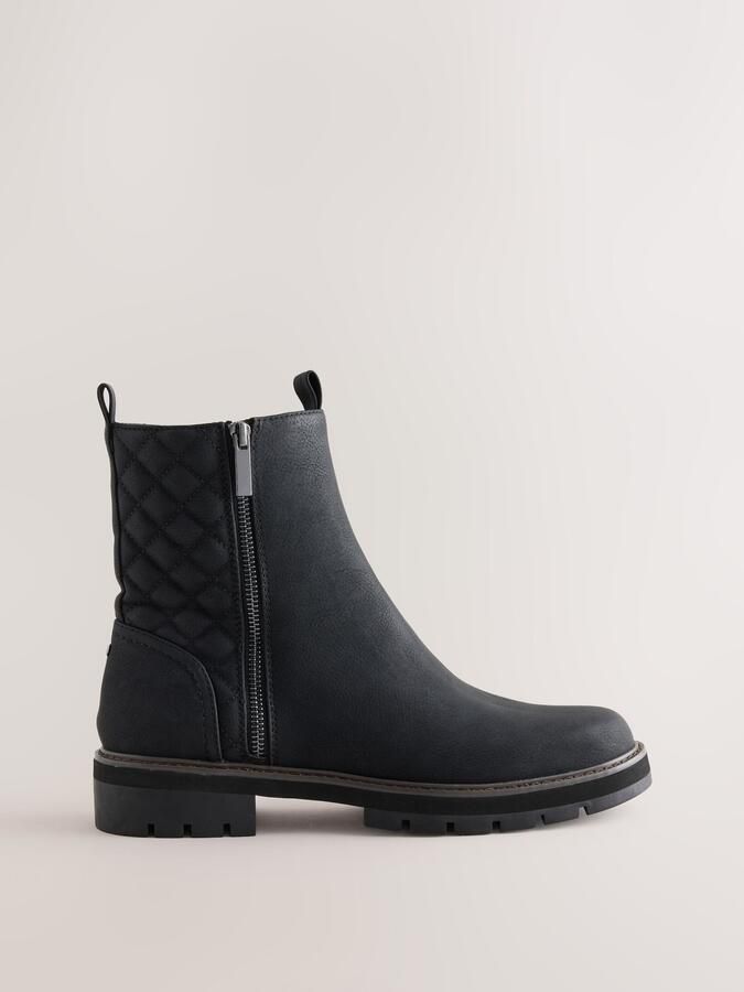 Next Dames Forever Comfort zwarte casual Chelsea-laarzen met rits Zwart - Foto 6